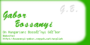 gabor bossanyi business card
